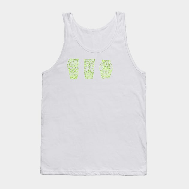 Hear, See, Speak No Evil Owlll Tank Top by kk3lsyy